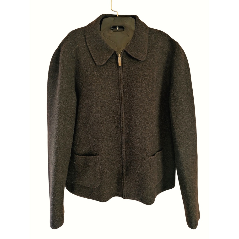 Lands End Boiled Wool Sweater 16P Gorpcore Minimalist Hygge Layer Dark Academia